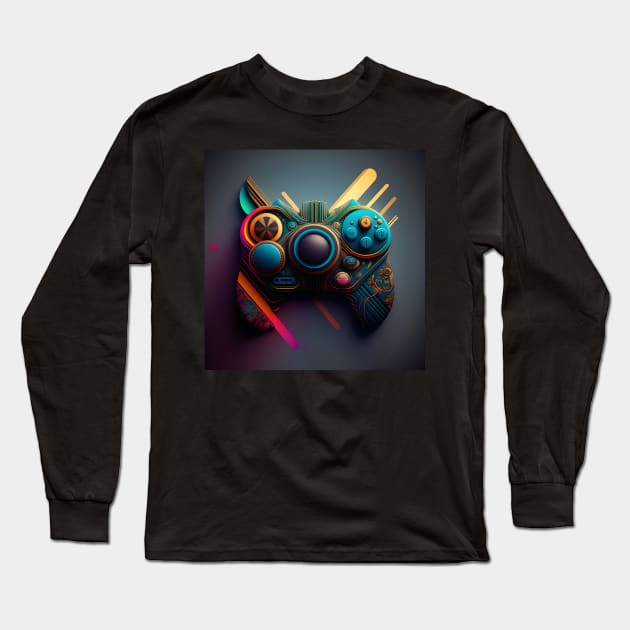 Video Game Controller Long Sleeve T-Shirt by AI Created Artwork